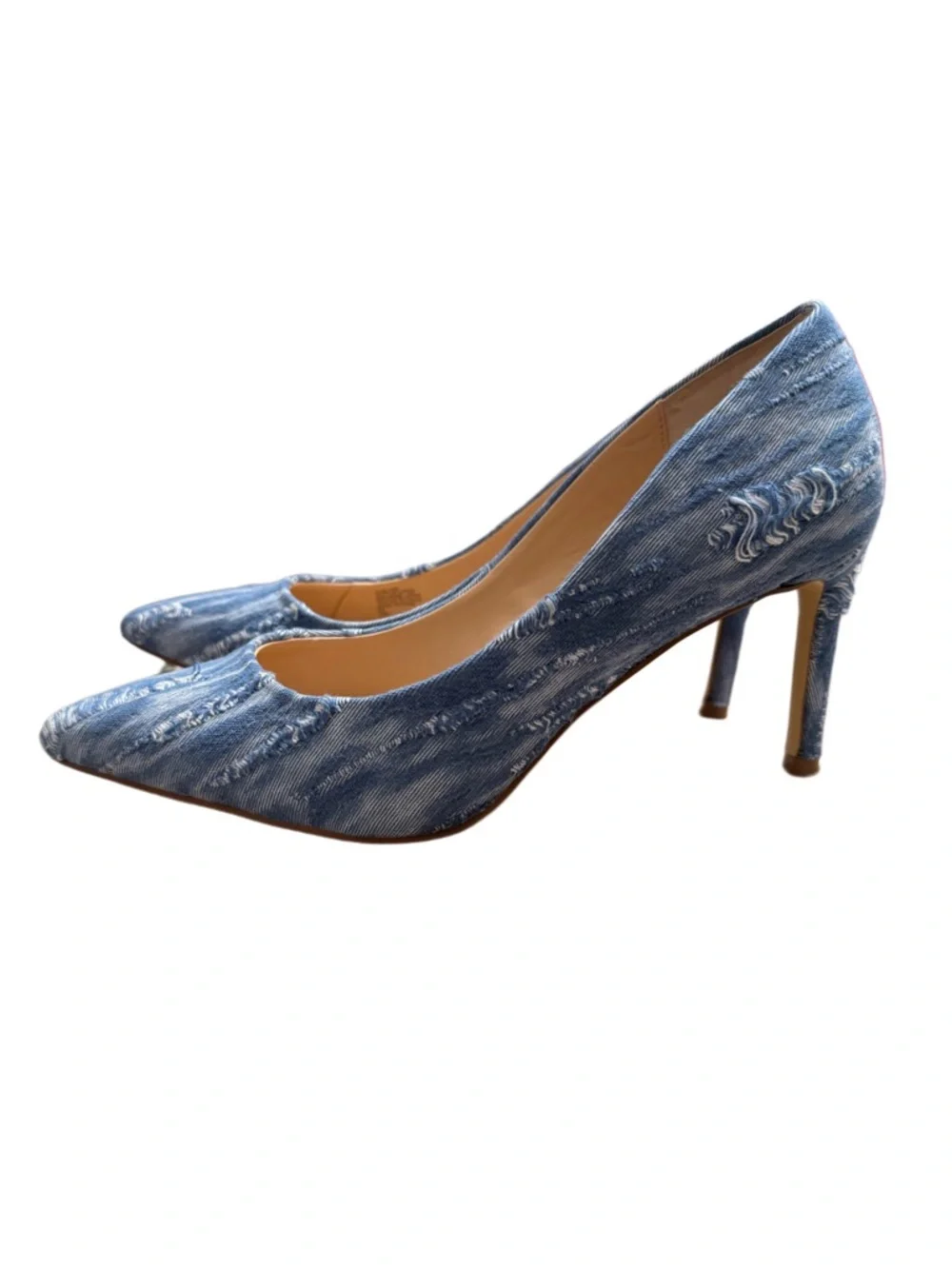 CHARLES BY CHARLES DAVID DISTRESSED DENIM HEELS